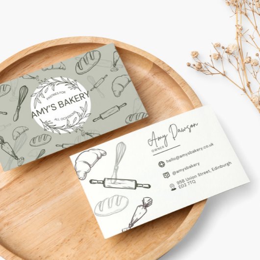 Rustic Bakery Store Aangepaste Visitekaartjes