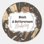 Rustic Baking Business Ronde Sticker (Voorkant)