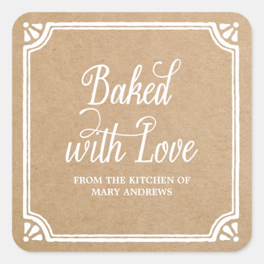 Rustic Baking | Vakantiegrankelende goederen Vierkante Sticker (Voorkant)