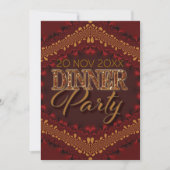 Rustic Bali Sparkle Dinner Party Invitations Kaart (Voorkant)