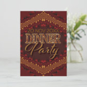 Rustic Bali Sparkle Dinner Party Invitations Kaart (Staand voorkant)