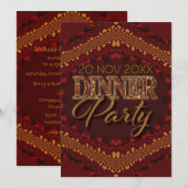 Rustic Bali Sparkle Dinner Party Invitations Kaart (Voorkant / Achterkant)