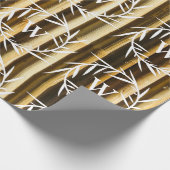 Rustic Bamboo Monogram Vertical Lines Pattern Cadeaupapier (Hoek)