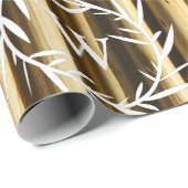 Rustic Bamboo Monogram Vertical Lines Pattern Cadeaupapier (Rol Hoek)