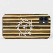 Rustic Bamboo Monogram Vertical Lines Pattern Case-Mate iPhone Case (Achterkant (horizontaal))