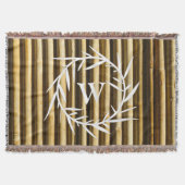 Rustic Bamboo Monogram Vertical Lines Pattern Deken (Voorkant)