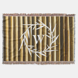 Rustic Bamboo Monogram Vertical Lines Pattern Deken