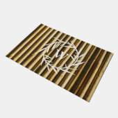 Rustic Bamboo Monogram Vertical Lines Pattern Deurmat (Schuin)