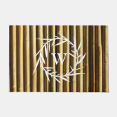 Rustic Bamboo Monogram Vertical Lines Pattern Deurmat (Voorkant)