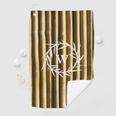 Rustic Bamboo Monogram Vertical Lines Pattern Golfhanddoek (Insitu)