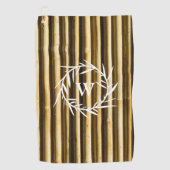 Rustic Bamboo Monogram Vertical Lines Pattern Golfhanddoek (Voorkant)