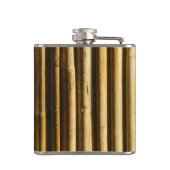 Rustic Bamboo Monogram Vertical Lines Pattern Heupfles (Achterkant)