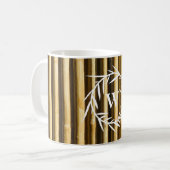 Rustic Bamboo Monogram Vertical Lines Pattern Koffiemok (Voorkant links)