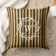 Rustic Bamboo Monogram Vertical Lines Pattern