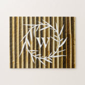 Rustic Bamboo Monogram Vertical Lines Pattern Legpuzzel (Horizontaal)