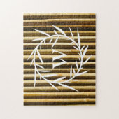 Rustic Bamboo Monogram Vertical Lines Pattern Legpuzzel (Verticaal)
