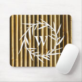 Rustic Bamboo Monogram Vertical Lines Pattern Muismat (Met muis)
