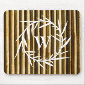 Rustic Bamboo Monogram Vertical Lines Pattern Muismat (Voorkant)