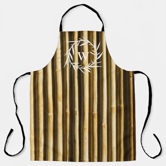 Rustic Bamboo Monogram Vertical Lines Pattern Schort (Voorkant)