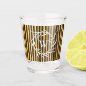Rustic Bamboo Monogram Vertical Lines Pattern Shot Glas (Voorkant)