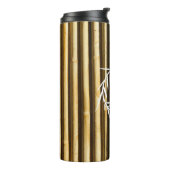 Rustic Bamboo Monogram Vertical Lines Pattern Thermosbeker (Gedraaid links)