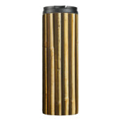 Rustic Bamboo Monogram Vertical Lines Pattern Thermosbeker (Achterkant)