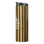 Rustic Bamboo Monogram Vertical Lines Pattern Thermosbeker (Geroteerd rechts)