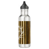 Rustic Bamboo Monogram Vertical Lines Pattern Waterfles (Rechts)