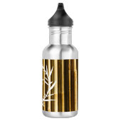 Rustic Bamboo Monogram Vertical Lines Pattern Waterfles (Rechts)