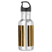 Rustic Bamboo Monogram Vertical Lines Pattern Waterfles (Achterkant)