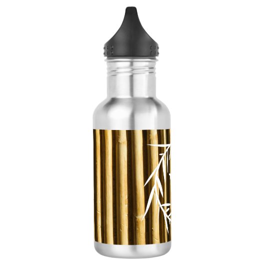Rustic Bamboo Monogram Vertical Lines Pattern Waterfles (Links)