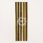 Rustic Bamboo Monogram Vertical Lines Pattern Yogamat (Voorkant)