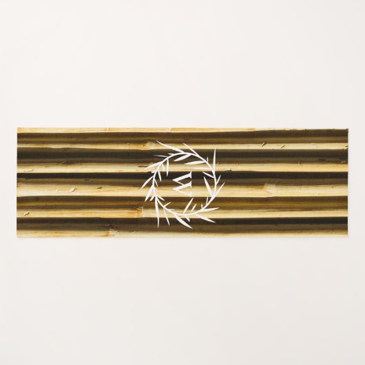 Rustic Bamboo Monogram Vertical Lines Pattern Yogamat (Voorkant (horizontaal))