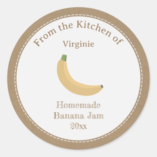 Rustic Banana Jam Label Sticker (Voorkant)