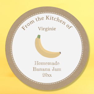 Rustic Banana Jam Label Sticker