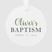 Rustic Baptism Greenery Cross Favor Ornament (achterkant)