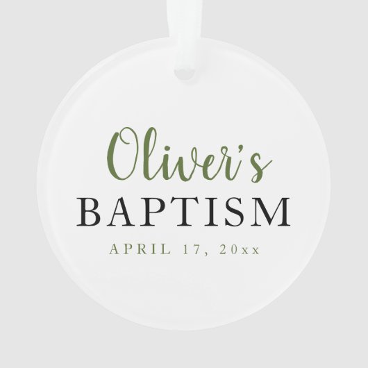 Rustic Baptism Greenery Cross Favor Ornament (achterkant)