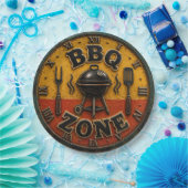 Rustic Barbecue Outdoor Kitchen & Man Cave Gift Papieren Bordje (Feest)
