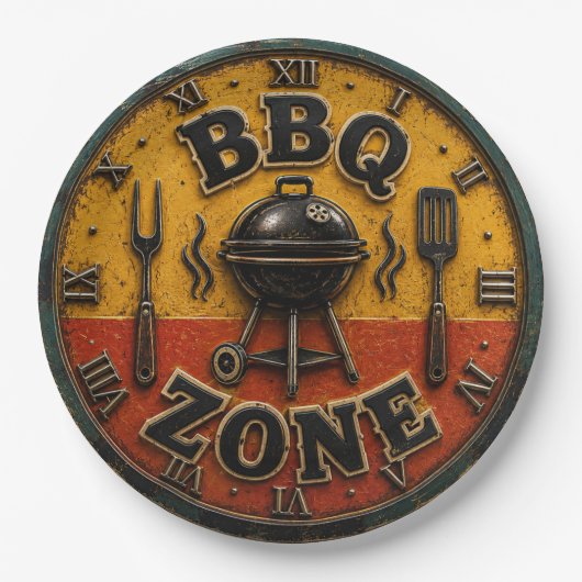 Rustic Barbecue Outdoor Kitchen & Man Cave Gift Papieren Bordje (Voorkant)