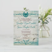 Rustic Barbed Wire Hoefijzer Wedding Invitations Kaart (Staand voorkant)