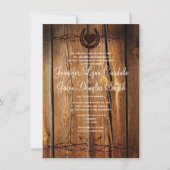 Rustic Barbed Wire Hoefijzer Wedding Invitations Kaart (Voorkant)
