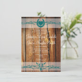 Rustic Barbed Wire Hoefijzer Wedding Invitations Kaart (Staand voorkant)