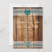 Rustic Barbed Wire Hoefijzer Wedding Invitations Kaart (Voorkant)