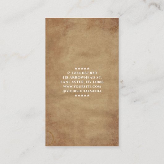 Rustic Barber Pole Barbershop Visitekaartje (Achterkant)