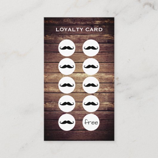 Rustic Barber Shop Loyalty Punch Card (Voorkant)