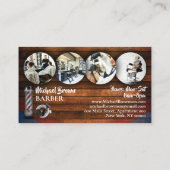 Rustic Barber shop Razor Brush Foto Visitekaartje (Achterkant)