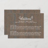Rustic Bark Direction Card Informatiekaartje (Voorkant / Achterkant)