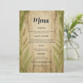 Rustic Bark en Moss Forest Wedding Menu Kaart (Staand voorkant)
