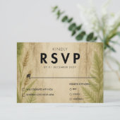 Rustic Bark en Moss Forest Wedding RSVP Kaart (Staand voorkant)