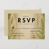 Rustic Bark en Moss Forest Wedding RSVP Kaart (Voorkant / Achterkant)